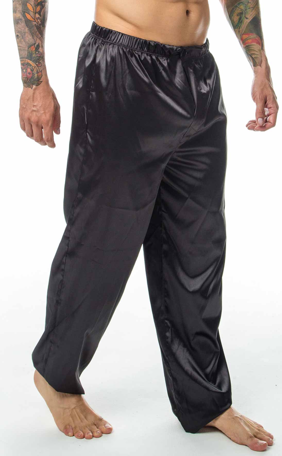 Pantalon de Satin Negro Pijama Para Hombre