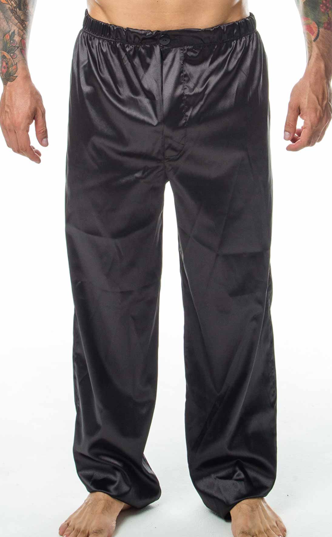 Pantalon de Satin Negro Pijama Para Hombre