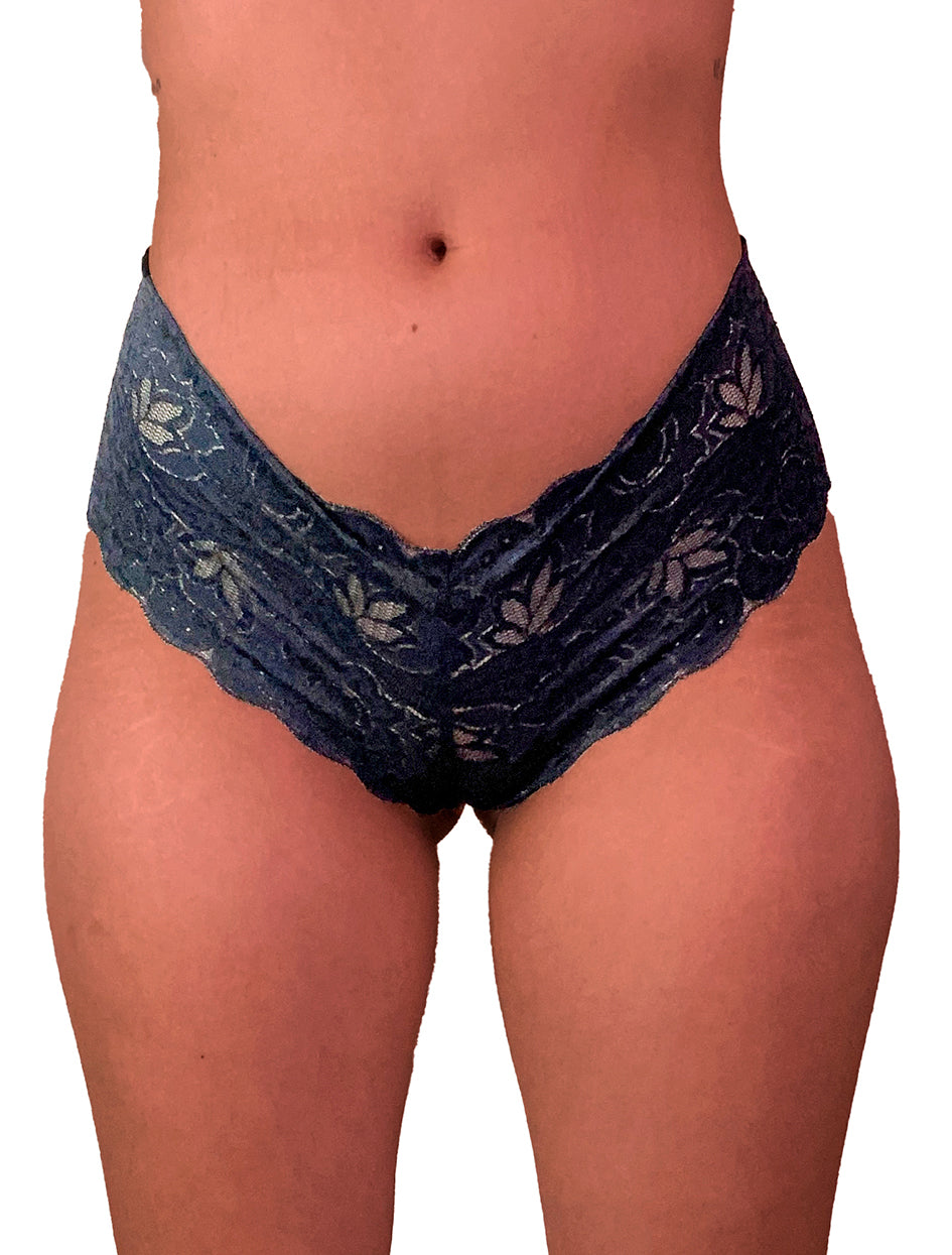 Lot de sous-vêtements femme avec joues en dentelle noire et blanche taille unique
