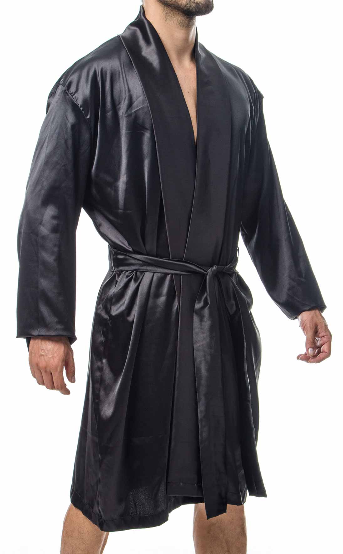 Robe de nuit en satin noir