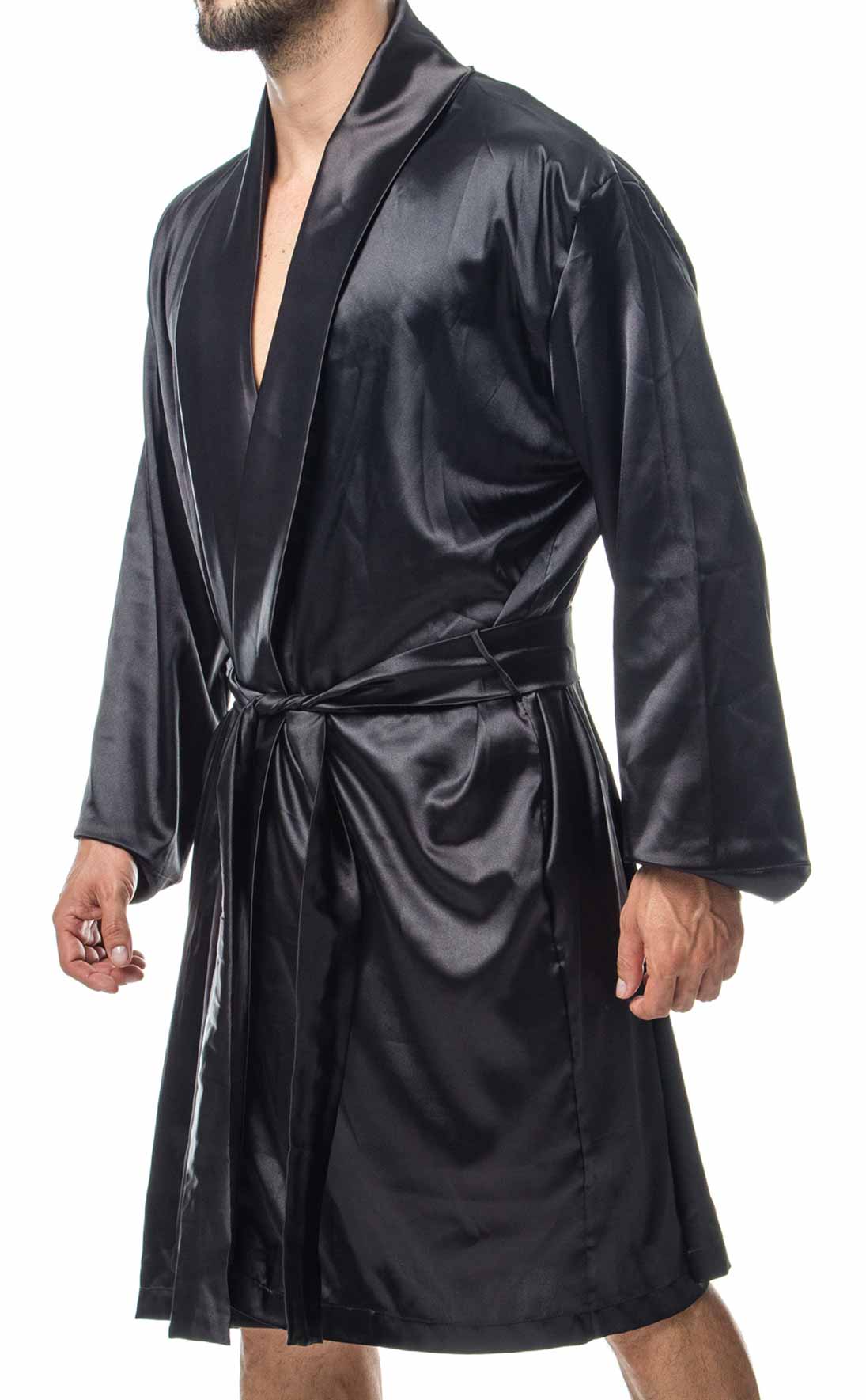 Robe de nuit en satin noir